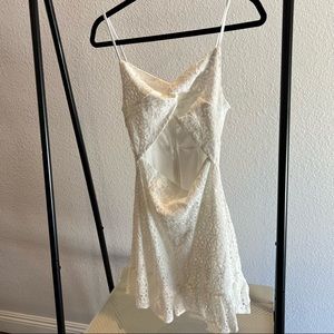 White Crochet Cutout Dress